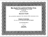 Big Apple Safety Certificate